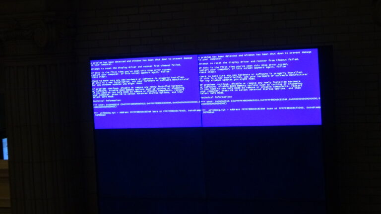 Blue Screen on Electronic Display