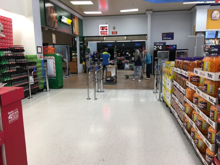 Electric security gates being installed at Yorktown Walmart