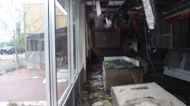 Inside the building