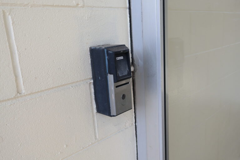Keycard reader on a side door
