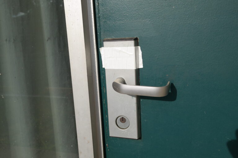 Keycard reader taped up