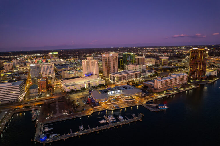 Norfolk, Virginia Sunset During Christmastime