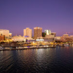 Norfolk, Virginia Sunset During Christmastime