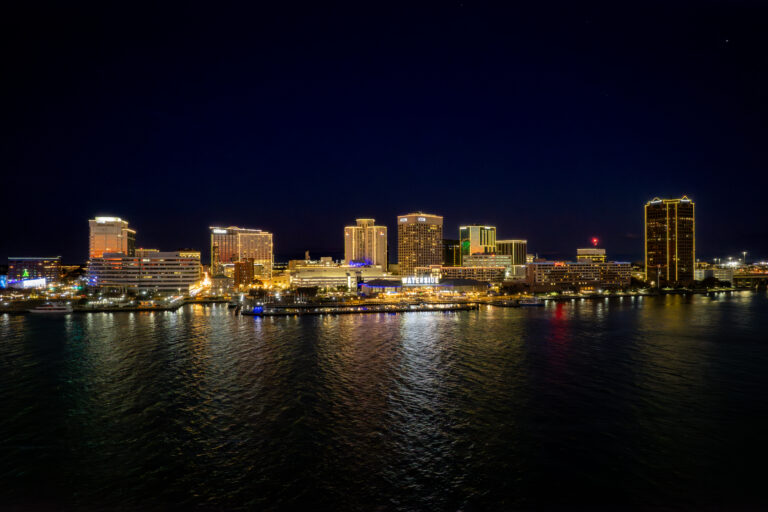 Norfolk, Virginia Sunset During Christmastime