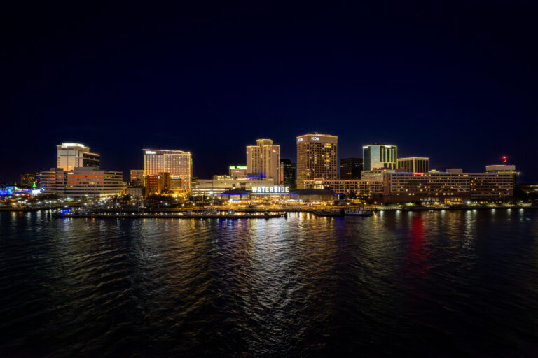 Norfolk, Virginia Sunset During Christmastime