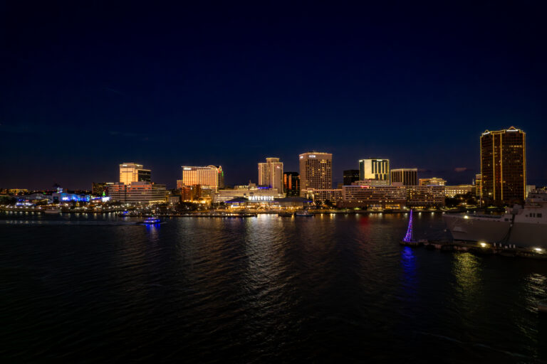 Norfolk, Virginia Sunset During Christmastime