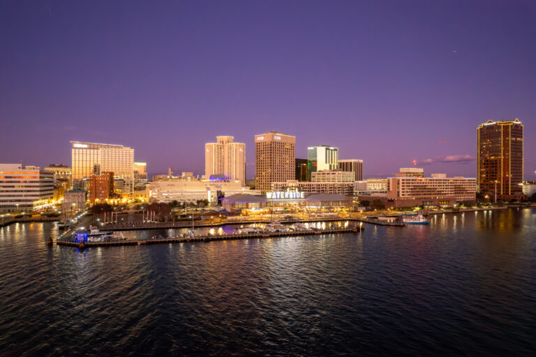 Norfolk, Virginia Sunset During Christmastime