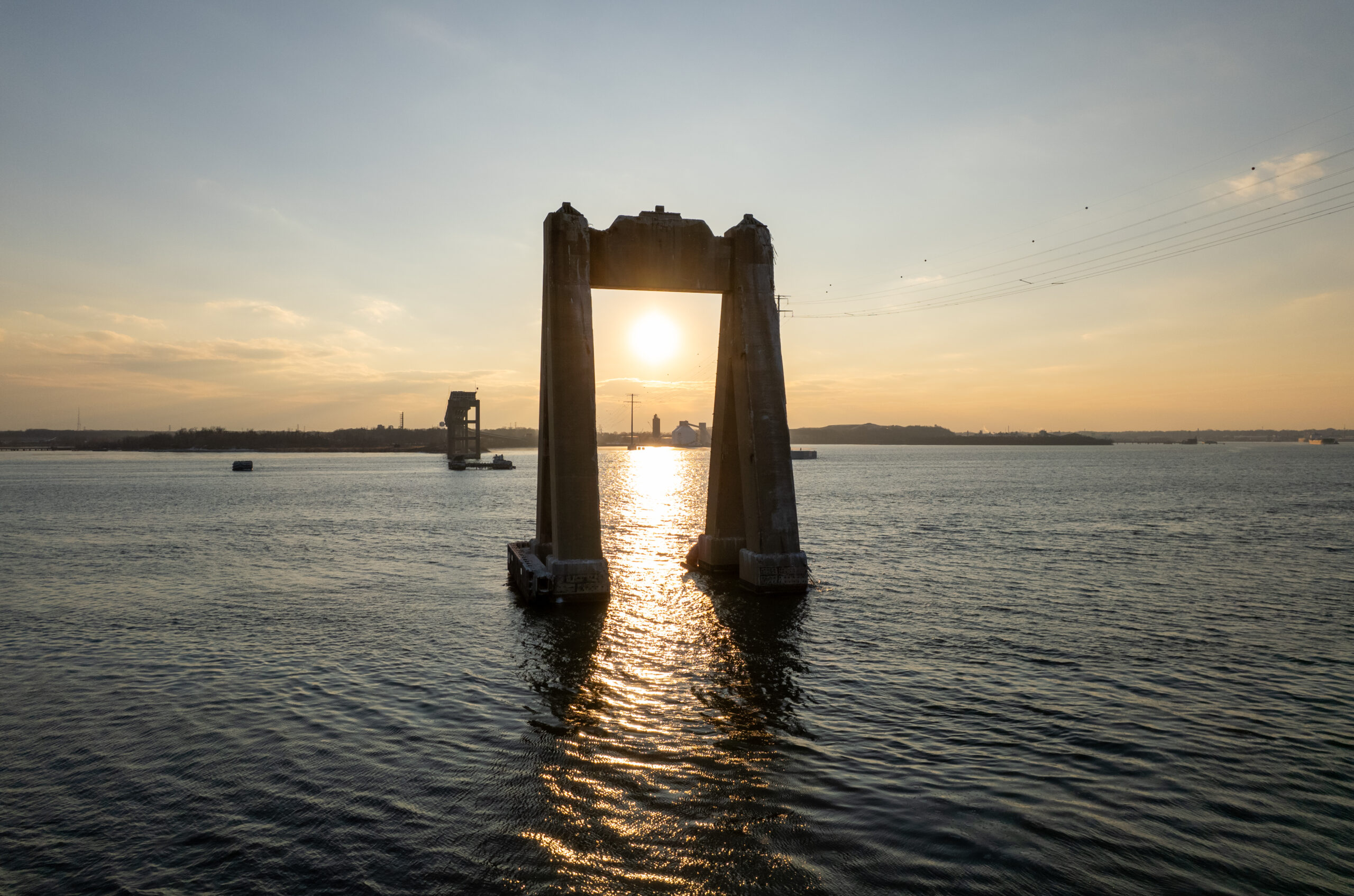 Remains of the Francis Scott Key Bridge Collapse - Baltimore, Maryland