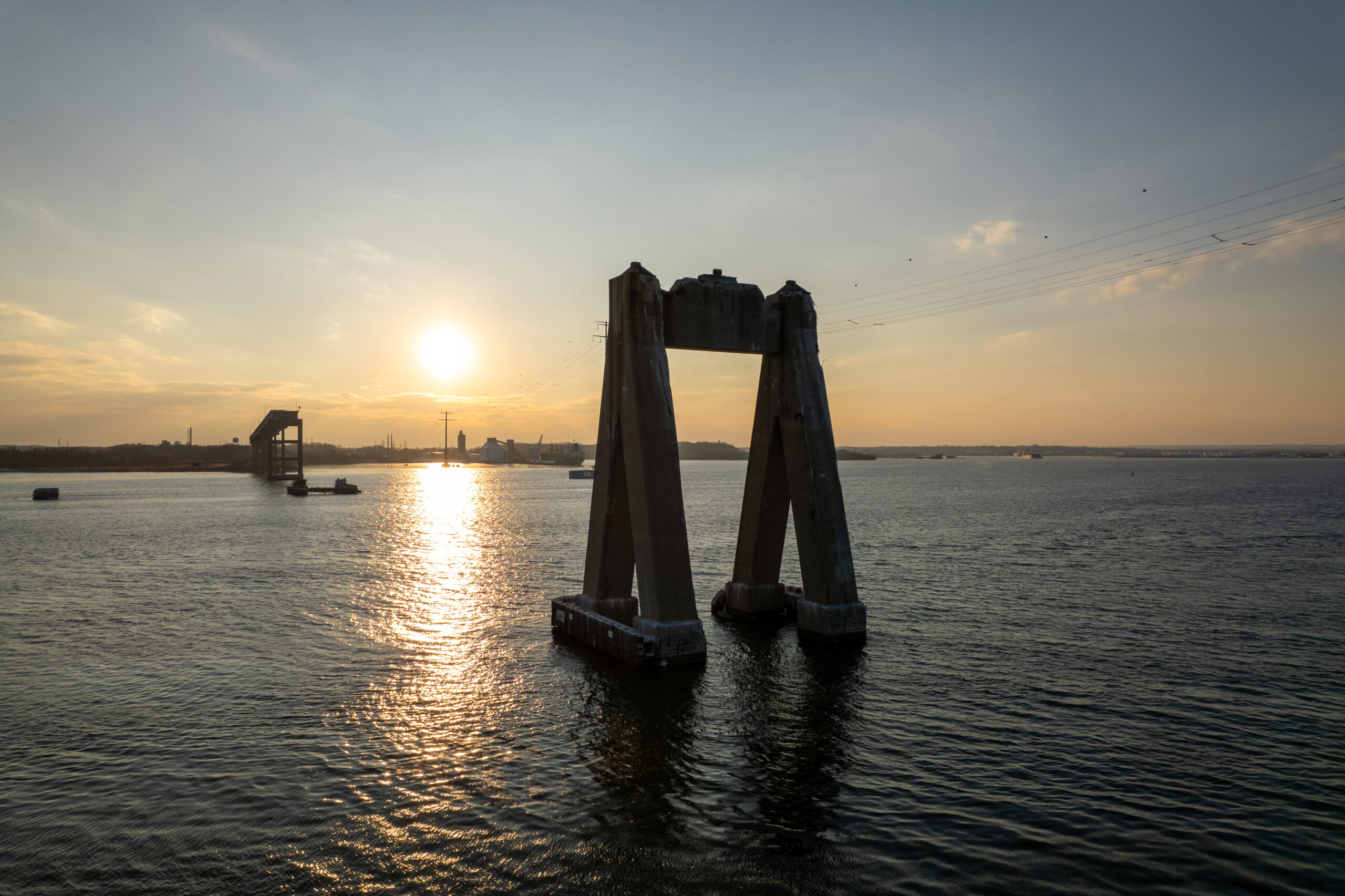 Remains of the Francis Scott Key Bridge Collapse - Baltimore, Maryland