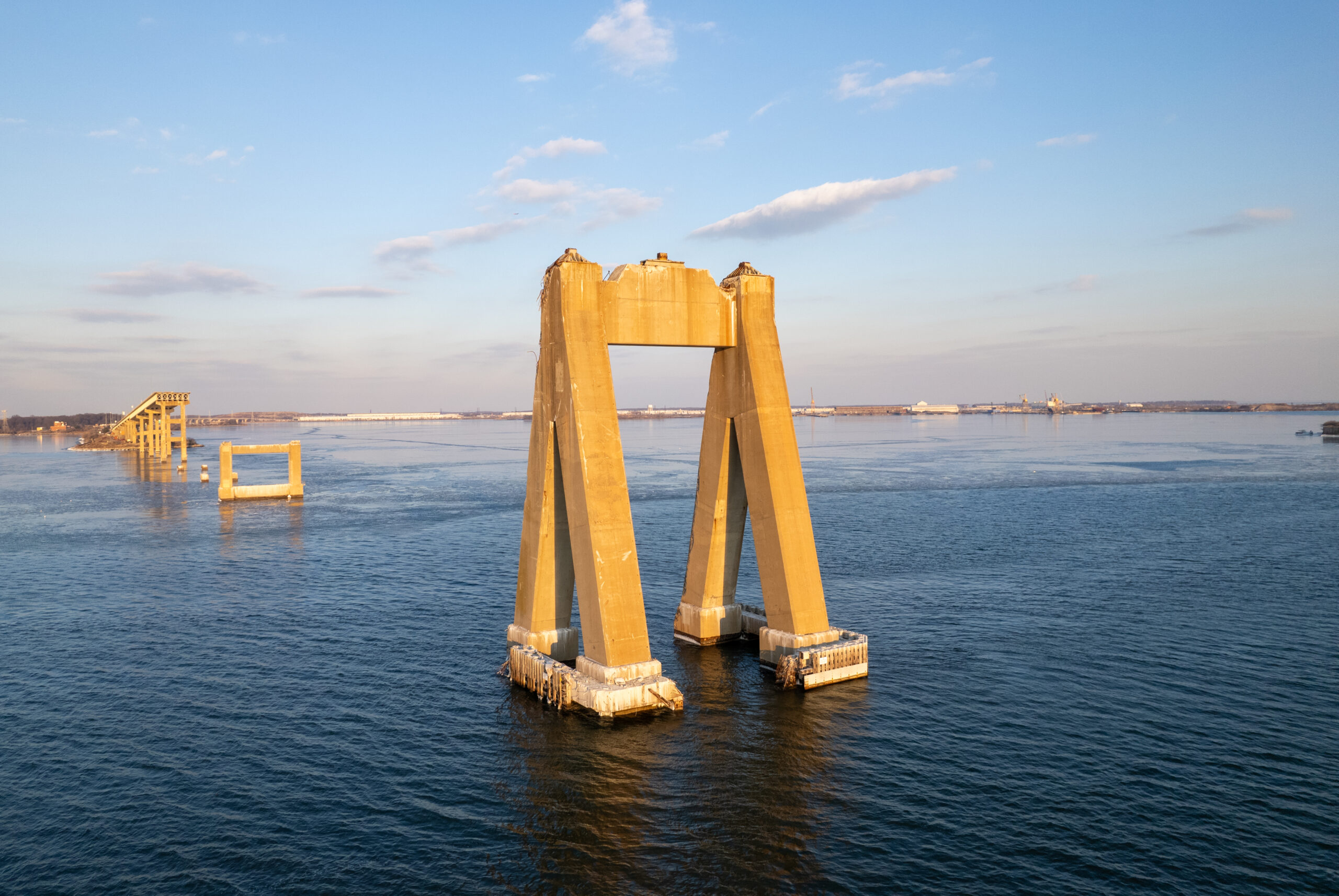 Remains of the Francis Scott Key Bridge Collapse - Baltimore, Maryland