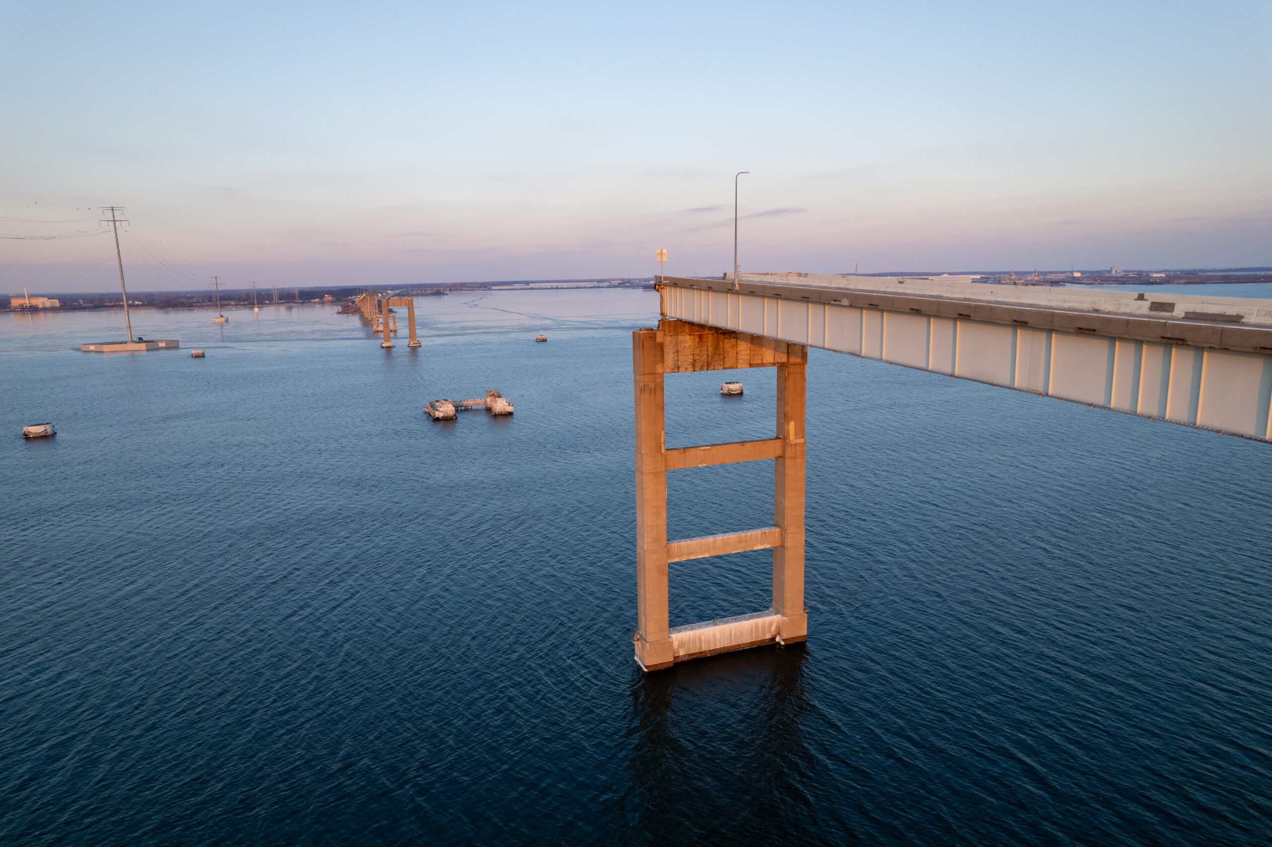 Remains of the Francis Scott Key Bridge Collapse - Baltimore, Maryland