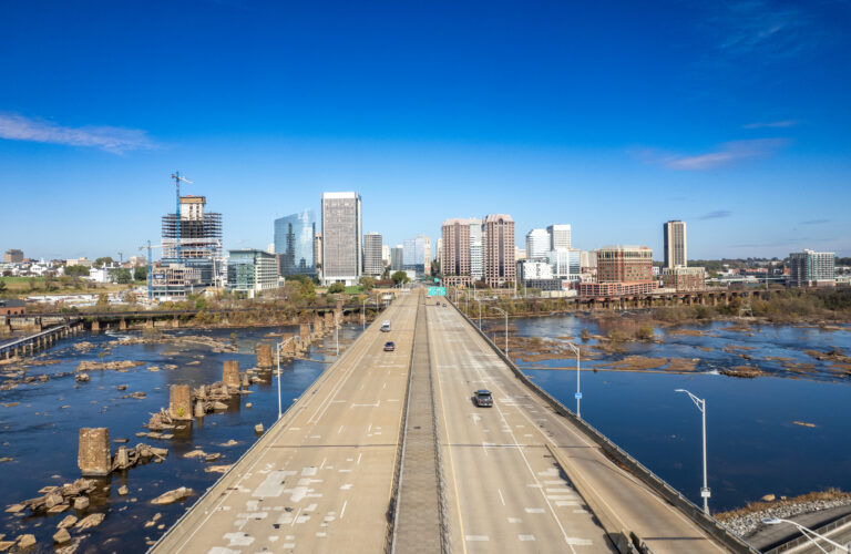 Richmond, Virginia over the Manchester Bridge