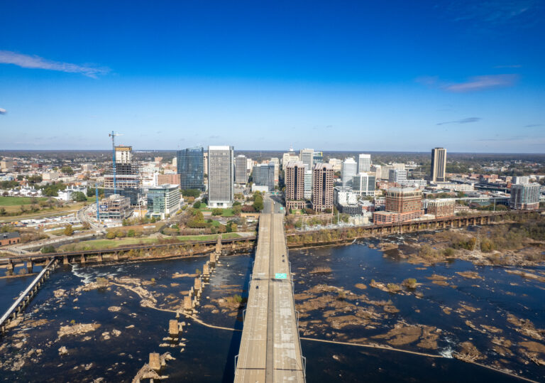 Richmond, Virginia over the Manchester Bridge