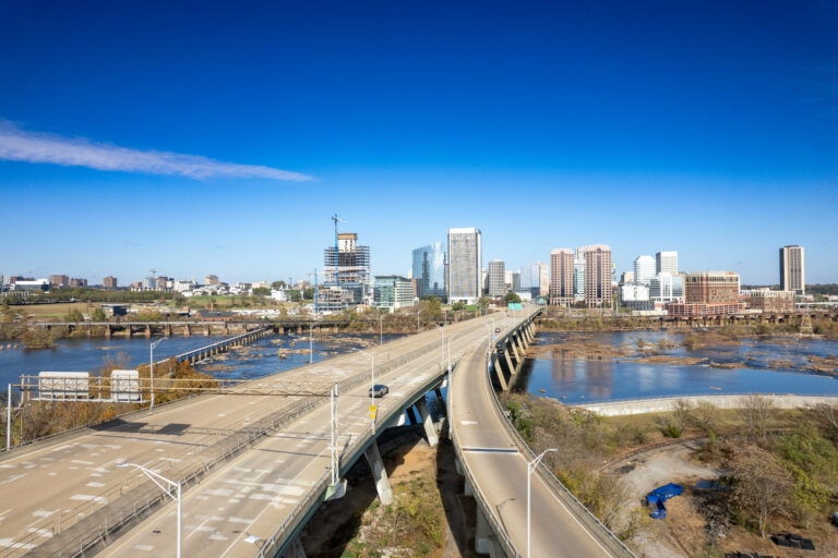 Richmond, Virginia over the Manchester Bridge