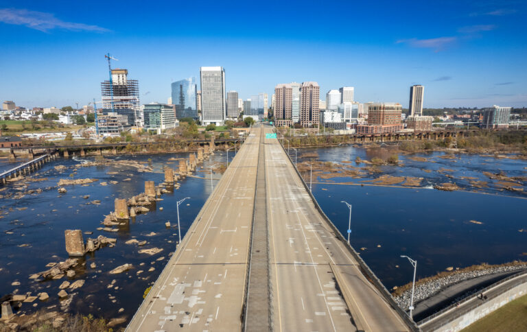 Richmond, Virginia over the Manchester Bridge
