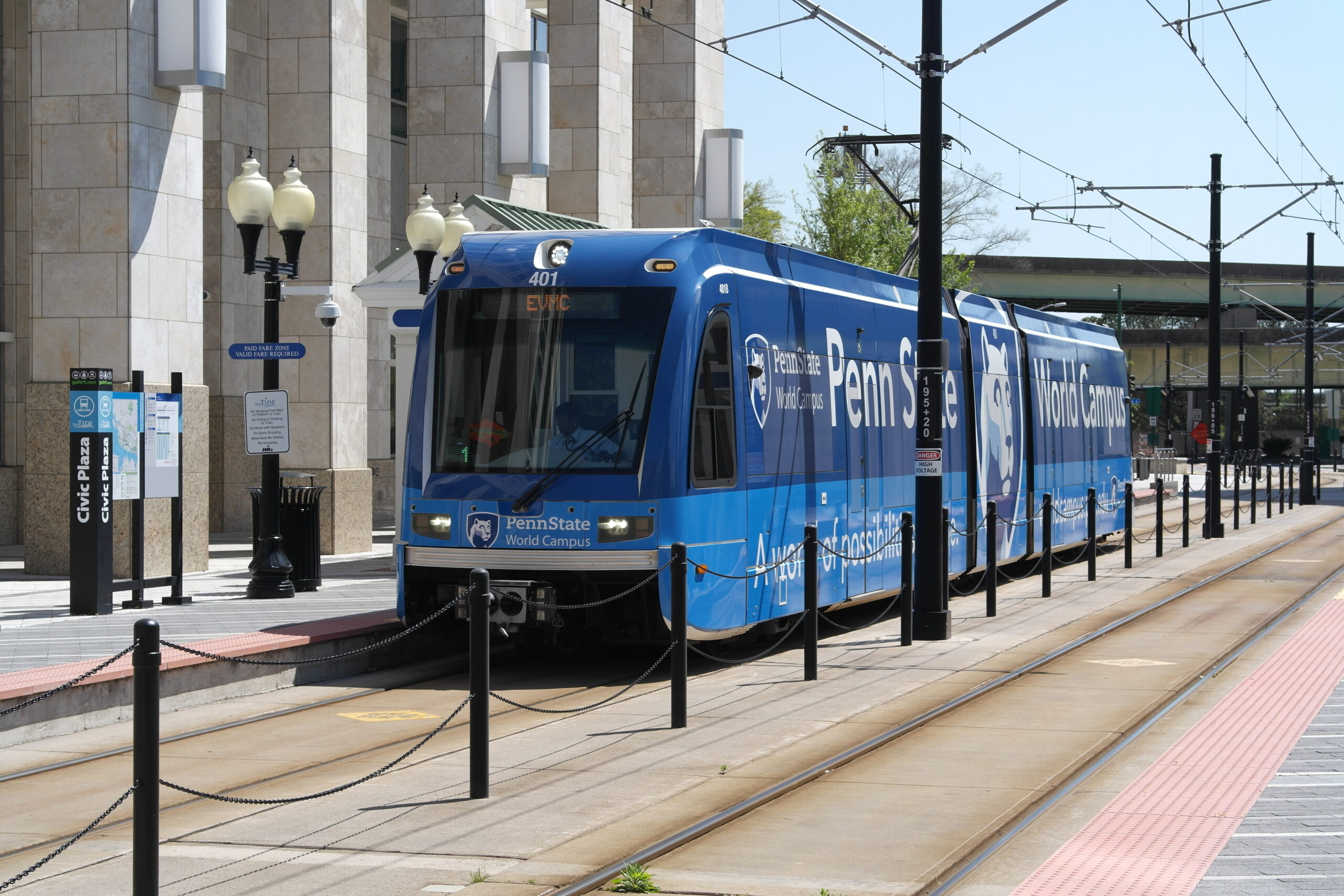 The Tide Light Rail in Norfolk, Virginia
