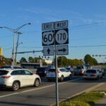 US Route 60 and VA State Route 170 Road Signs in Norfolk, Virginia